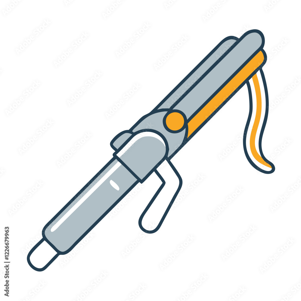 Curling Iron illustration on white background Curling Iron illustration on white background