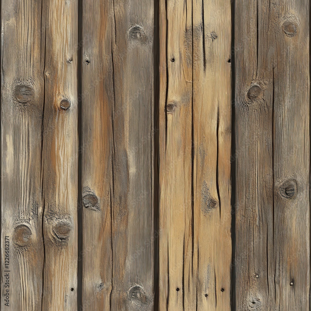 Naklejka premium Weathered brown wooden planks background texture.