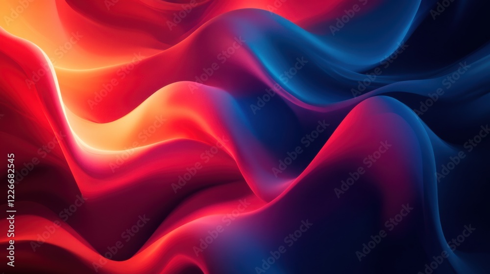 Fototapeta premium Smooth, flowing gradient with soft red and blue transitions in a fluid vector design, perfect for modern presentations.