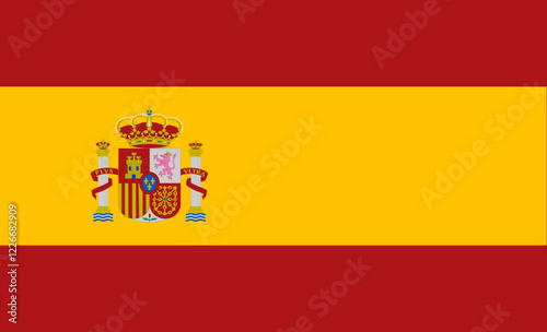 The flag of Spain official national flag isolated vector	