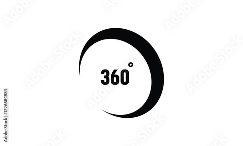 360 degrees arrow, rotate around set icon. Circle signs vertical, horizontal and diagonal view with arrows rotation to 360 degrees. Virtual reality. Rotate cycle, circular moving symbol. Vector 