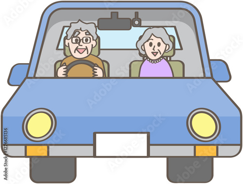 乗用車を運転する人