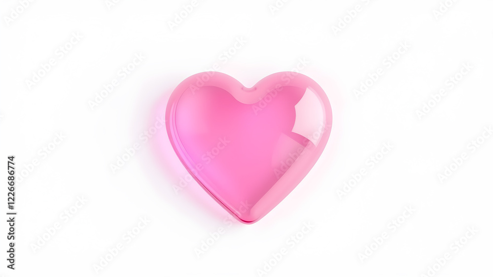 Pink translucent shiny heart illustration. Generative AI Pink translucent shiny heart illustration. Generative AI