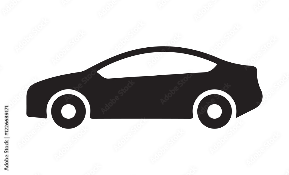 Car vector silhouette. Car icon. Car icon on a white background. Stock - Vector eps 10 Car vector silhouette. Car icon. Car icon on a white background. Stock - Vector eps 10