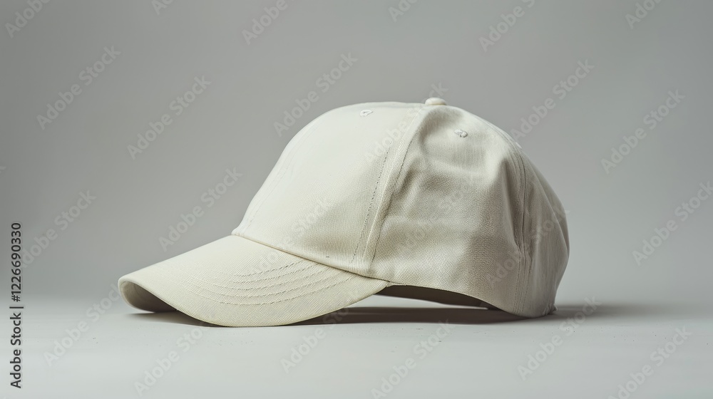 A plain white baseball cap