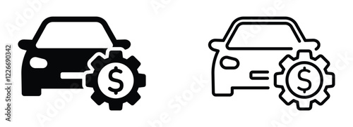 Car repair service cost icon. Car repair price vector signs set