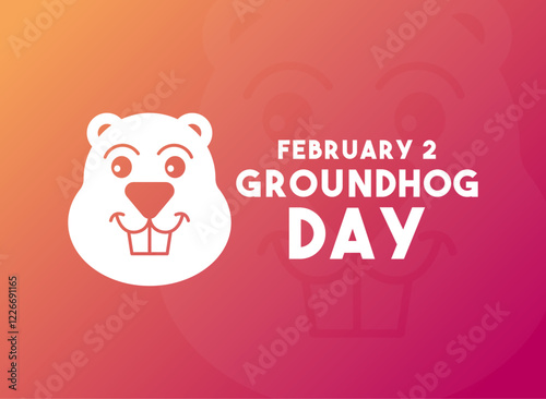 Groundhog Day. February 2. Gradient background. photo