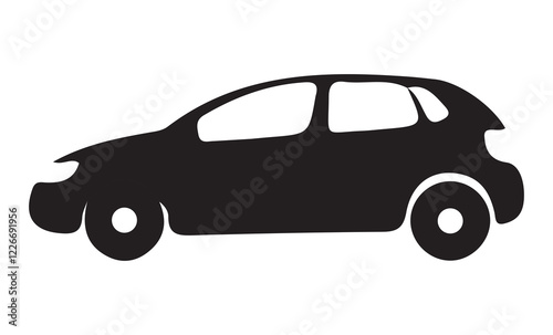 Car vector silhouette. Car icon. Car icon on a white background. Stock - Vector eps 10