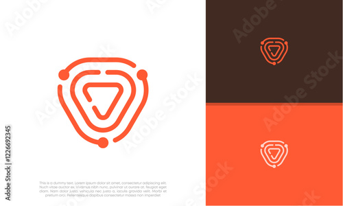 Innovative high tech logo template. Smart computer. machine learning. Technology Logo.