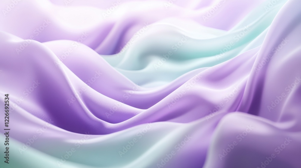 Fototapeta premium Soft, flowing waves of lavender and mint green in a blurred fluid vector background, ideal for corporate ads.
