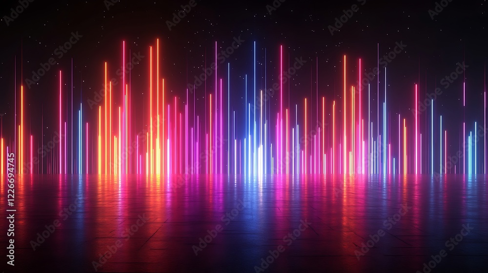 Abstract neon background with glowing wave Abstract neon background with glowing wave