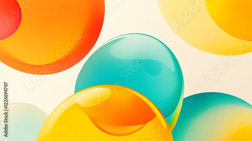 Abstract Colorful Spheres Overlapping Design photo