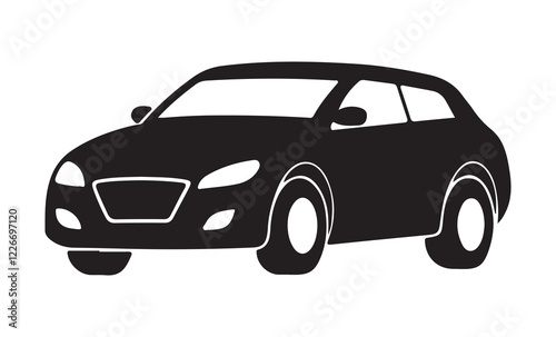 Car vector silhouette. Car icon. Car icon on a white background. Stock - Vector eps 10