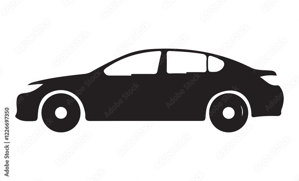 Car vector silhouette. Car icon. Car icon on a white background. Stock - Vector eps 10 Car vector silhouette. Car icon. Car icon on a white background. Stock - Vector eps 10