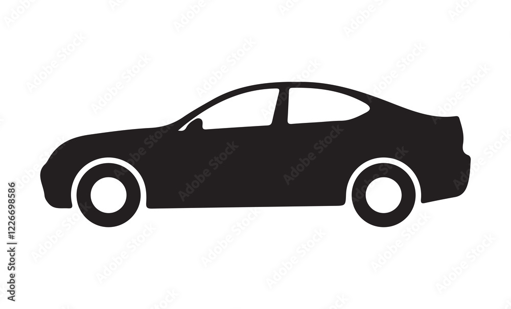 Car vector silhouette. Car icon. Car icon on a white background. Stock - Vector eps 10 Car vector silhouette. Car icon. Car icon on a white background. Stock - Vector eps 10