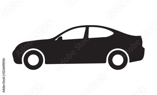 Car vector silhouette. Car icon. Car icon on a white background. Stock - Vector eps 10