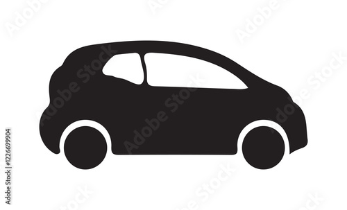 Car vector silhouette. Car icon. Car icon on a white background. Stock - Vector eps 10
