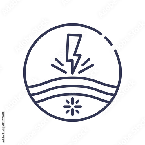 Icon showing a lightning bolt and waves, symbolizing irritation triggers.