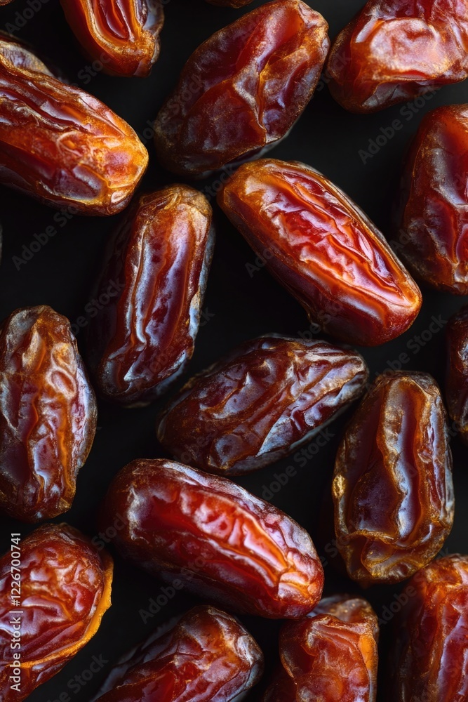 Close-up view of sweet dates, good for breakfast or snack Close-up view of sweet dates, good for breakfast or snack