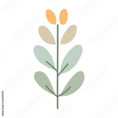 Plant leaf, branch. Icon, vector illustration, graphic design, flat style