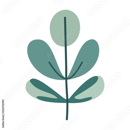 Plant leaf, branch. Icon, vector illustration, graphic design, flat style