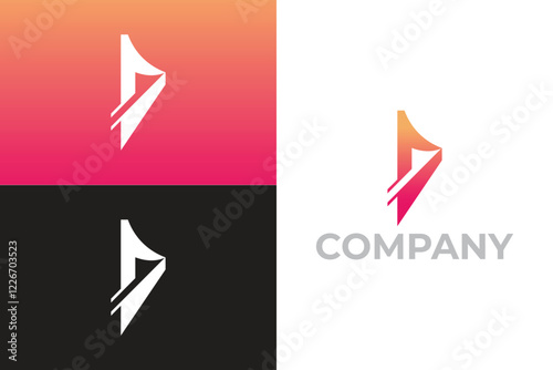 letter d with arrow, technology logo design, consulting logo template, application, software, modern letter d, cargo