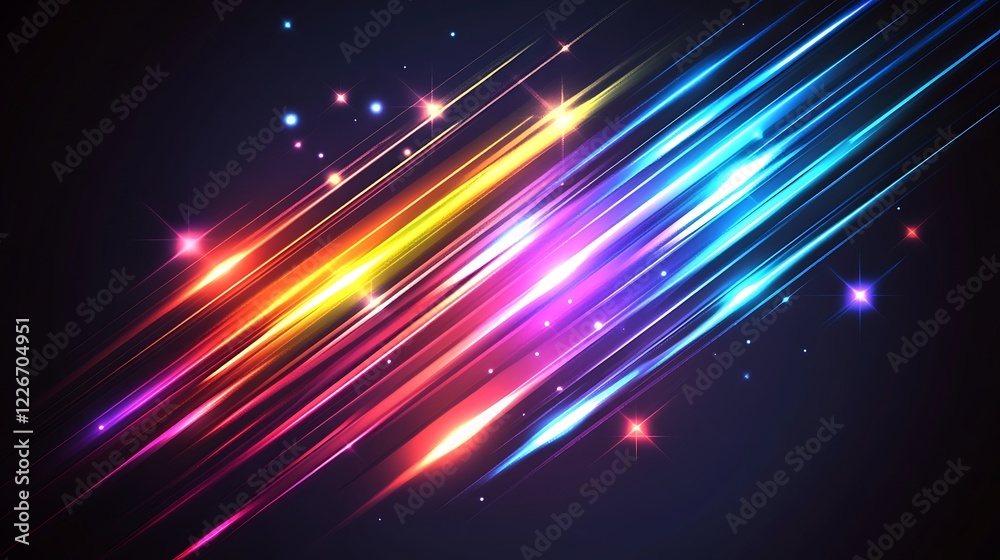 Naklejka premium Abstract Colorful Light Streaks Glowing Brightly