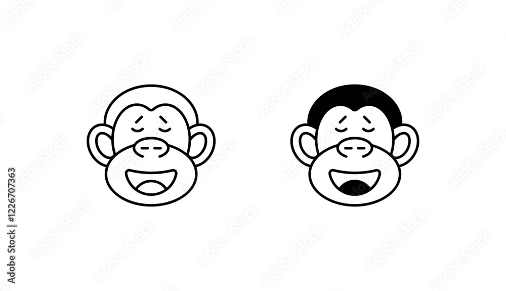 Ape Happy icon design with white background stock illustration Ape Happy icon design with white background stock illustration
