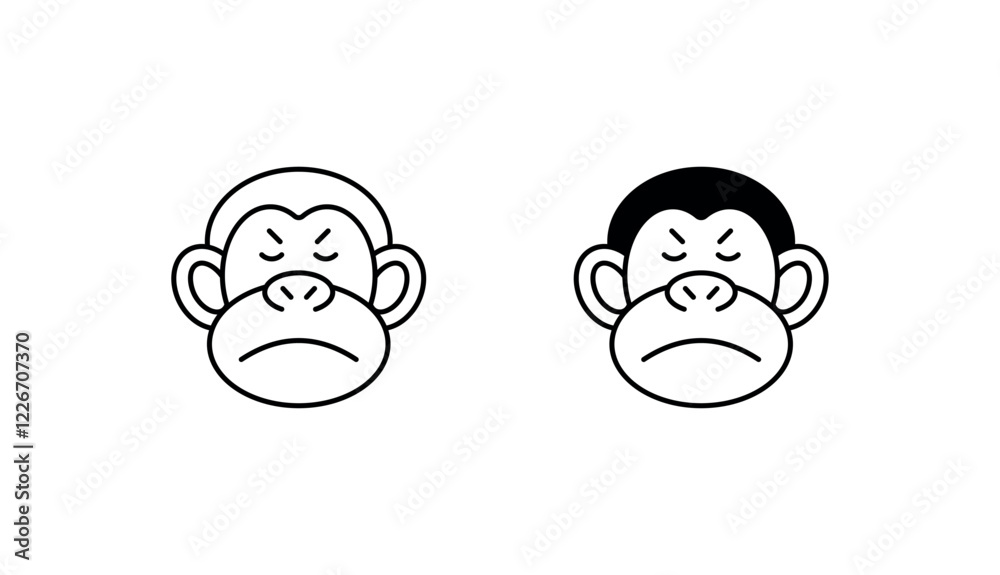 Ape icon design with white background stock illustration Ape icon design with white background stock illustration