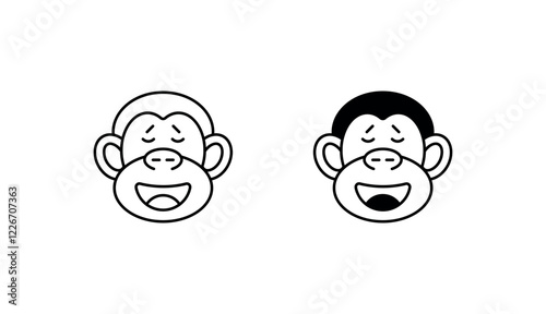 Ape Happy icon design with white background stock illustration