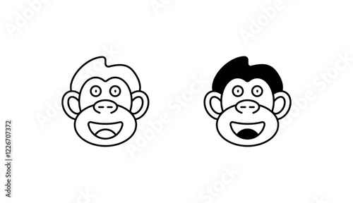 Ape Happy icon design with white background stock illustration