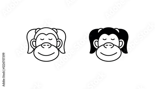 Ape icon design with white background stock illustration