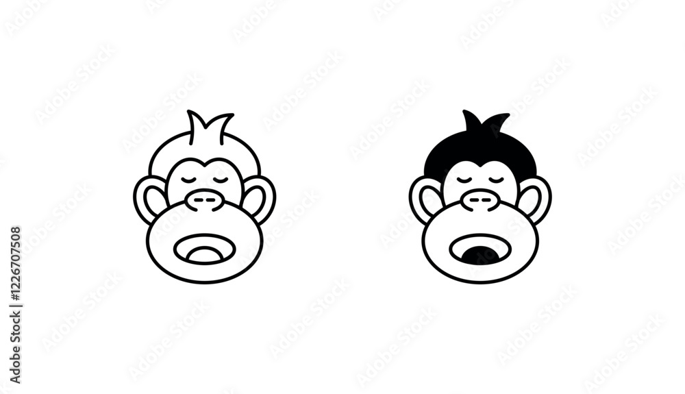 Ape icon design with white background stock illustration