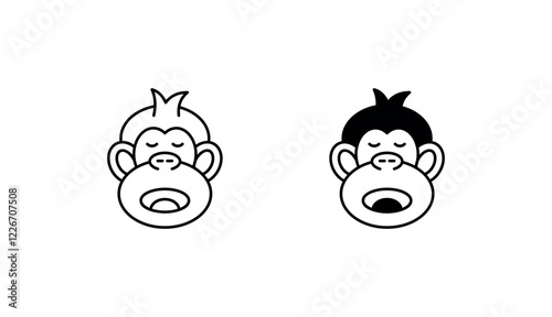 Ape icon design with white background stock illustration