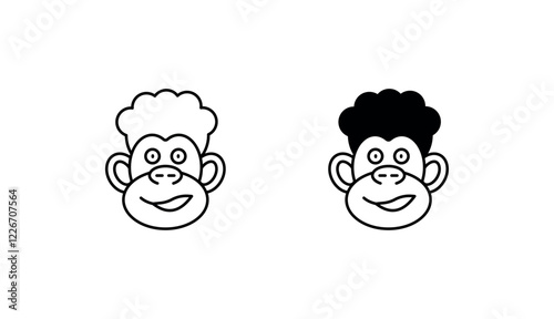 Ape icon design with white background stock illustration
