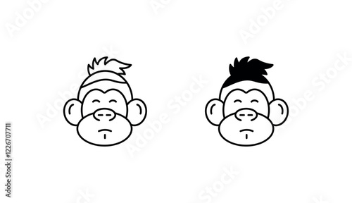 Ape icon design with white background stock illustration