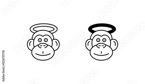 Ape Angle icon design with white background stock illustration