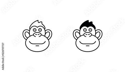 Ape Smile icon design with white background stock illustration