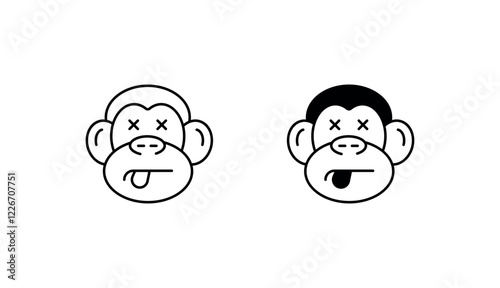 Ape Tounge icon design with white background stock illustration