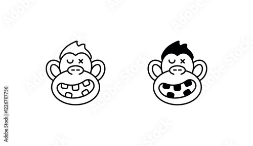 Ape teeth icon design with white background stock illustration