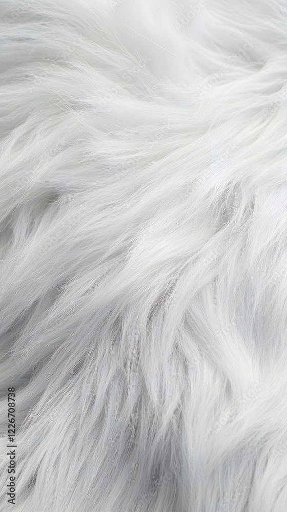 53. A snow-white fur surface with gentle waves and softness 53. A snow-white fur surface with gentle waves and softness