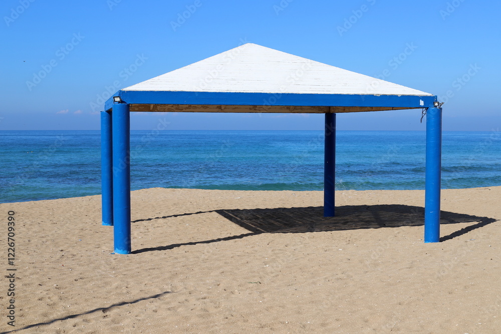 sunshade in city park on the seashore sunshade in city park on the seashore