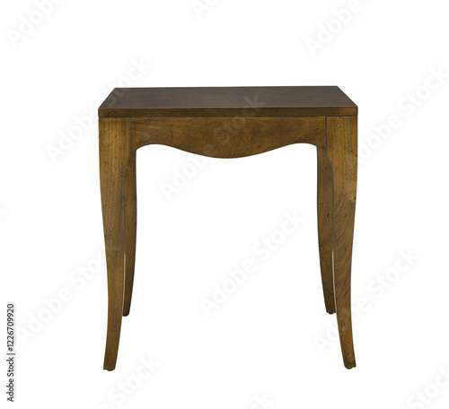 Brown wooden table isolated png. Table isolated on transparent background Furniture, interior object. PNG format.
