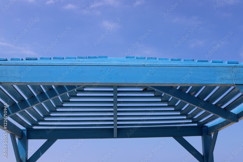Fototapeta premium sunshade in city park on the seashore