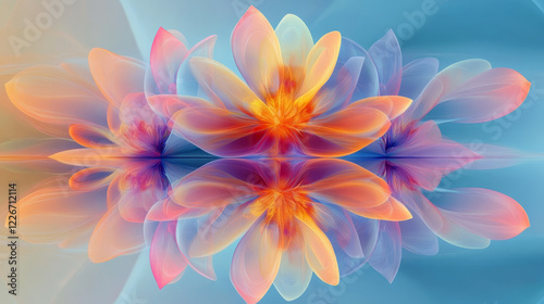 Floral design element with reflection. Jpeg version also available in gallery