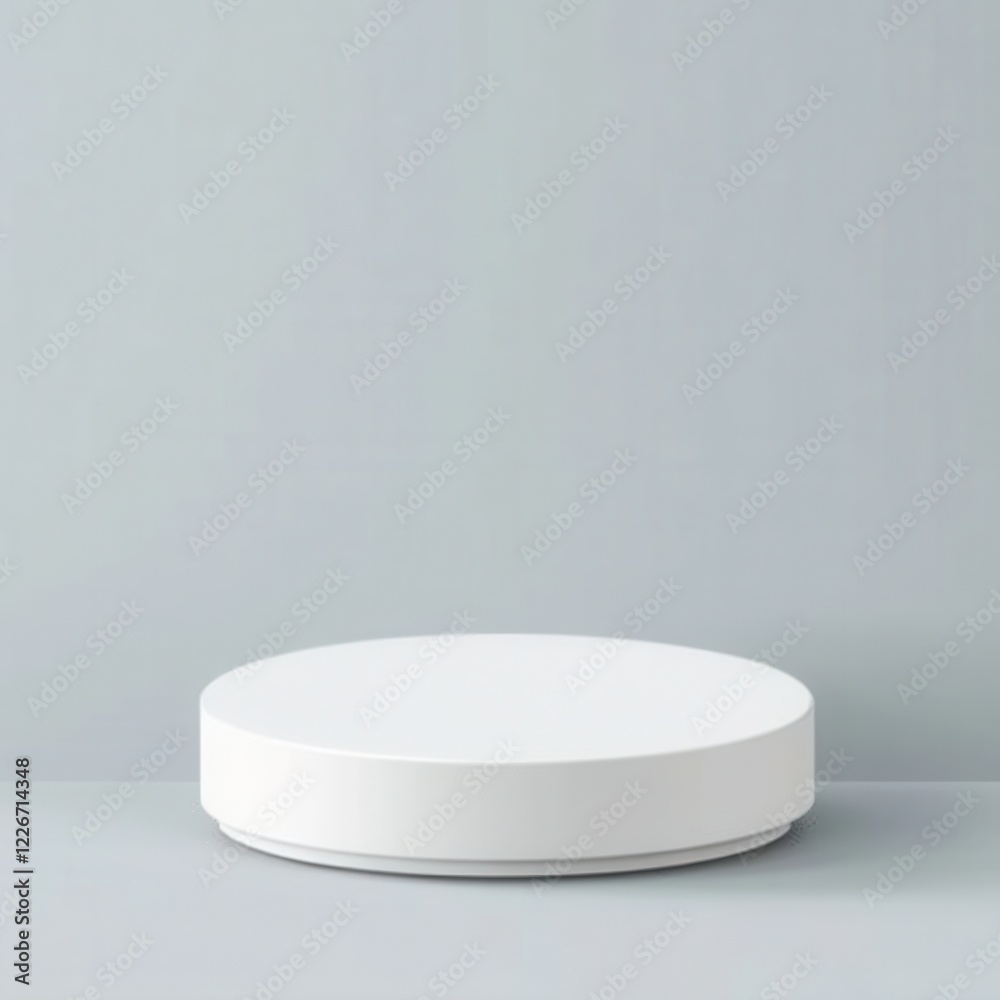 White Circular Display Stand on Smooth Background for Product Showcases White Circular Display Stand on Smooth Background for Product Showcases