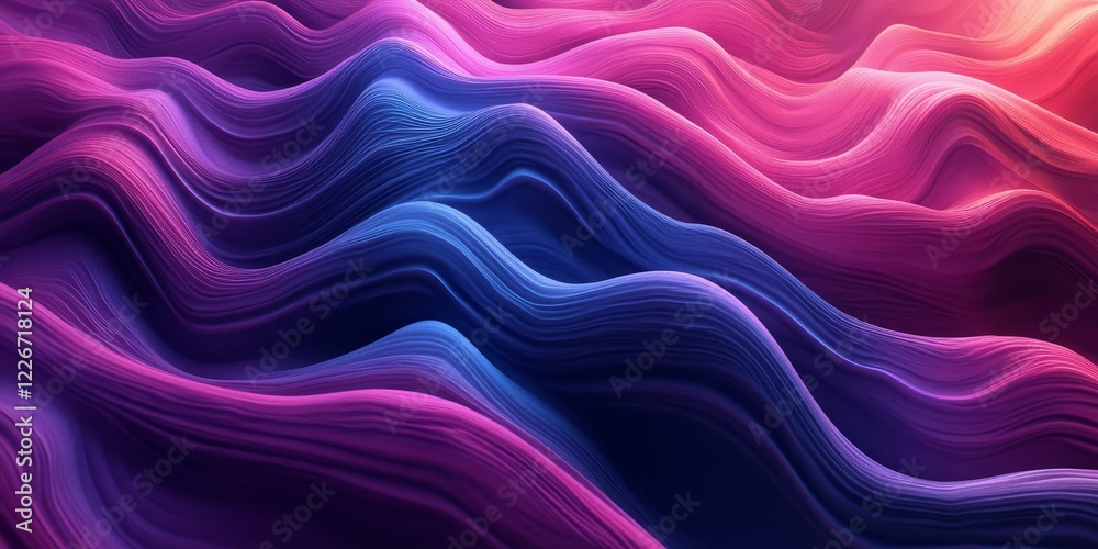 Abstract wavy lines, 3d render, Generative AI