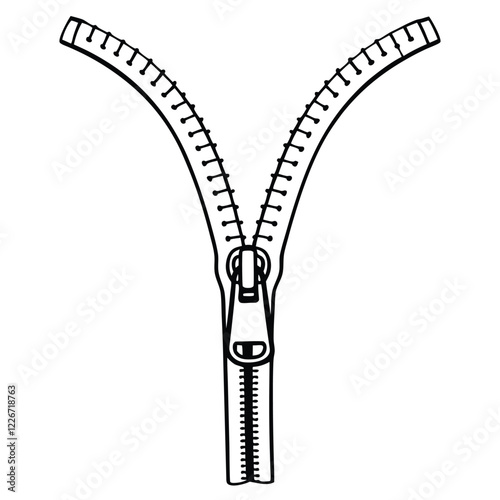 zipper on white background