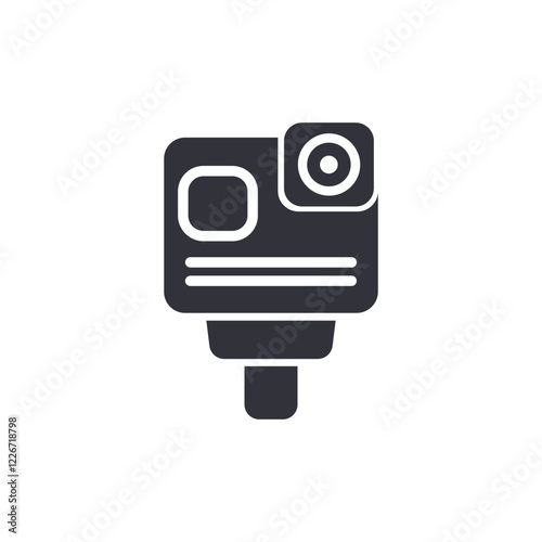 Action camera solid icons, minimalist vector illustration ,simple transparent graphic element .Isolated on white background
