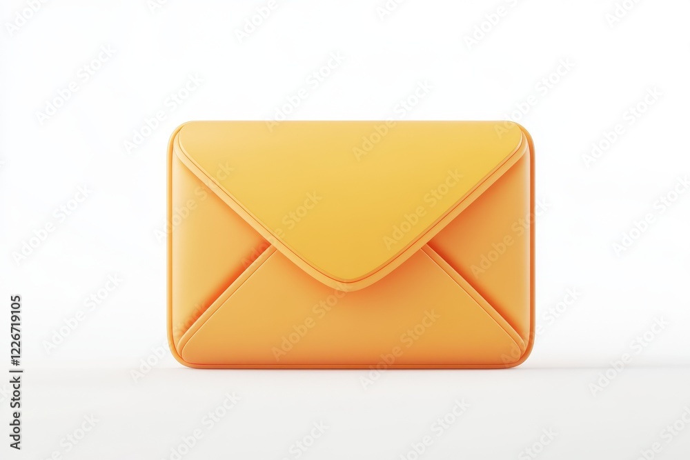 3D Envelope with E-mail Icon Isolated and White Background 3D Envelope with E-mail Icon Isolated and White Background